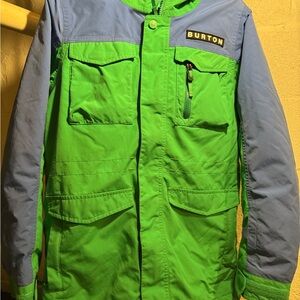 BURTON Snowboard Coat Youth L Dryride Ski Winter Gorpcore Skate Hood Green Snow